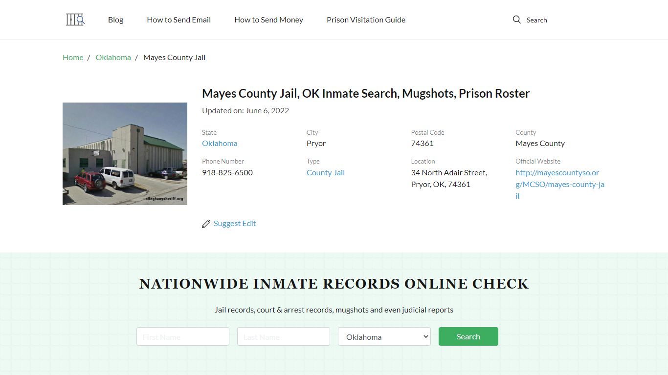 Mayes County Jail, OK Inmate Search, Mugshots, Prison Roster